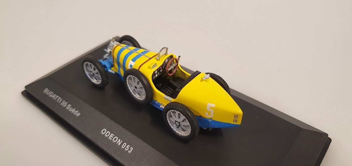 Miniature Odeon Bugatti Type 35 Suède Jaune 1/43 Réf. 053 NBO - Neuve