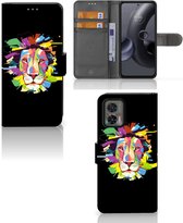 GSM Hoesje Motorola Edge 30 Neo Book Cover Lion Color