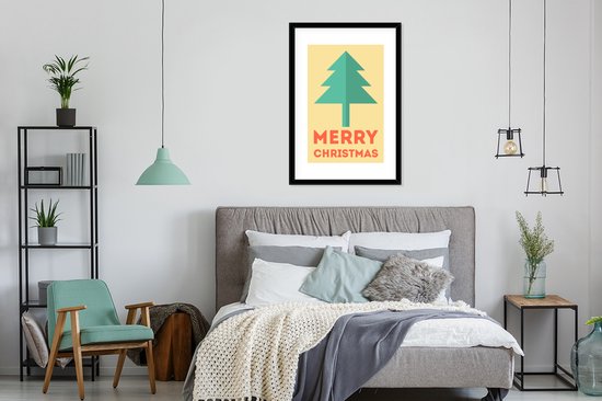 Illustration d'un sapin de Noël avec la citation Joyeux Noël 60x90 cm