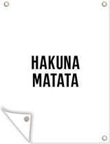 Tuin decoratie Quotes - Hakuna matata - Kinderen - Baby - Tekst - 30x40 cm - Tuindoek - Buitenposter