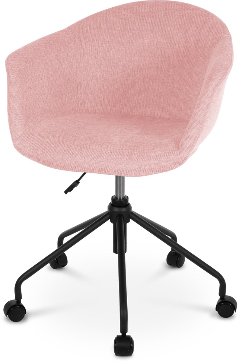 Nout-Otis bureaustoel zacht roze - zwart onderstel