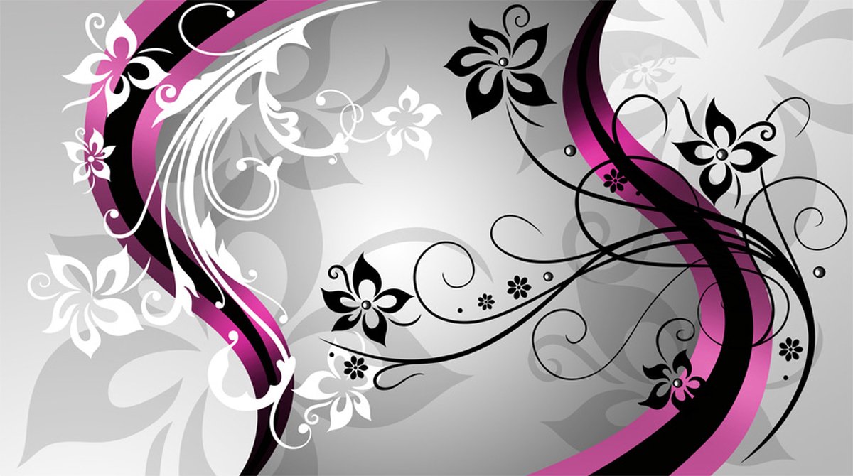 Fotobehang XXL - Art-flowers (pink).