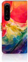 GSM Hoesje Sony Xperia 1 IV Wallet Book Case Watercolor Dark