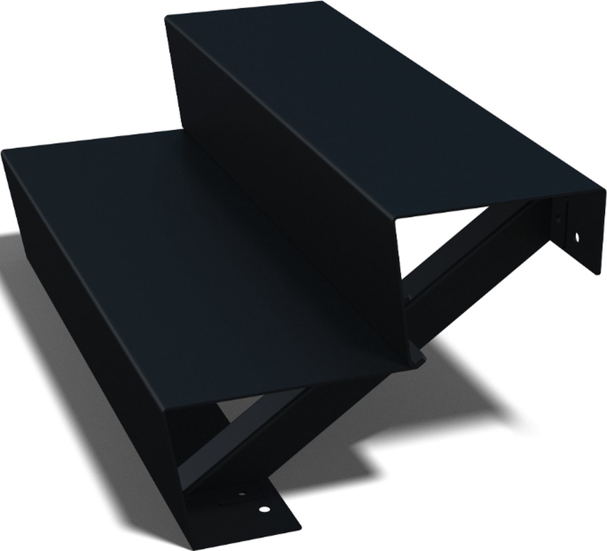MySteel Zwarte trap New York 2-trede - Breedte: 80 cm x Hoogte: 34 cm