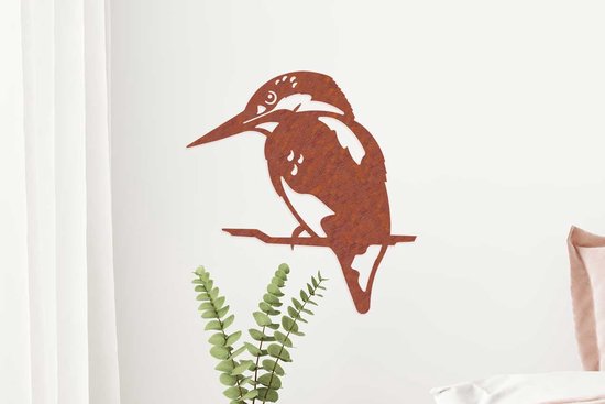 Wanddecoratie IJsvogel/ Kingfisher Roestmetaal, 141605, 51,6x53,1cm