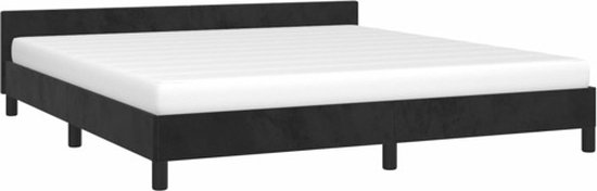 vidaXL - Bedframe - zonder - matras - 160x200 - cm - fluweel - zwart