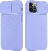 Cadorabo Hoesje geschikt voor Apple iPhone 12 PRO MAX in Mat Paars - Beschermhoes van flexibel TPU-silicone en met camerabescherming Case Cover Etui
