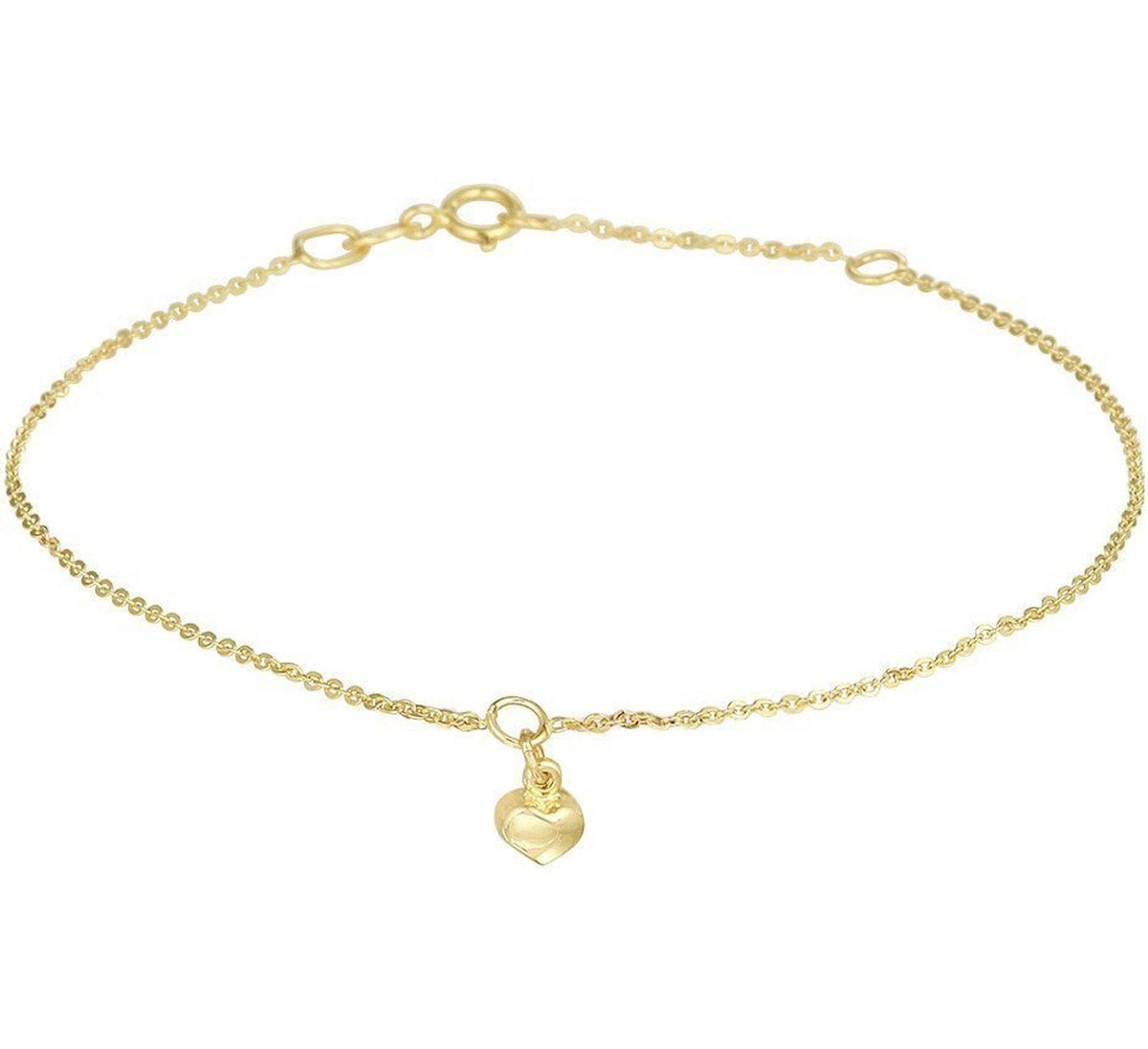 Huiscollectie Armband Goud Hart 1,0 mm 16,5 - 18,5 cm