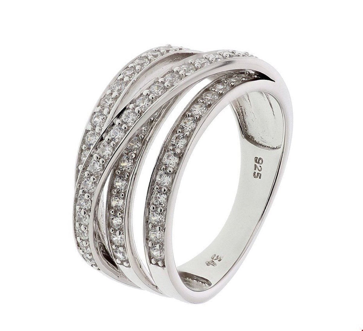 Zilver Gerhodineerde Ring zirkonia 1328548 21.00 mm (66)