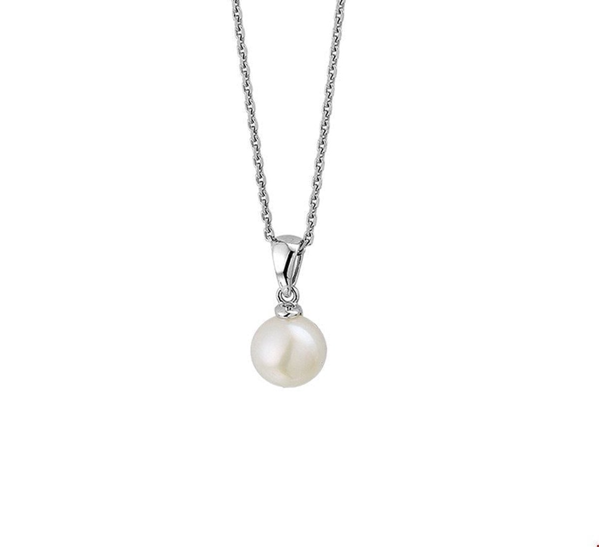 Zilver Gerhodineerde Collier parel 41 + 4 cm 1318367