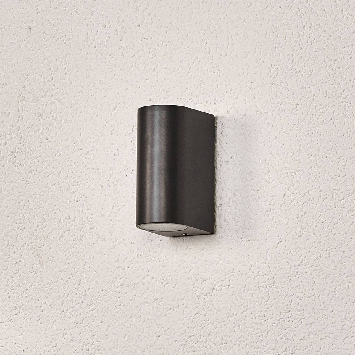 Lindby - Wandlamp buiten - 2 lichts - aluminium, glas - H: 14.5 cm - GU10 - grafietgrijs, helder