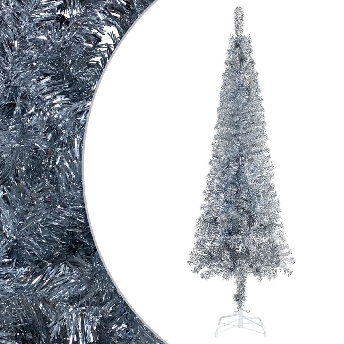 Prolenta Premium - Kerstboom smal 210 cm zilverkleurig