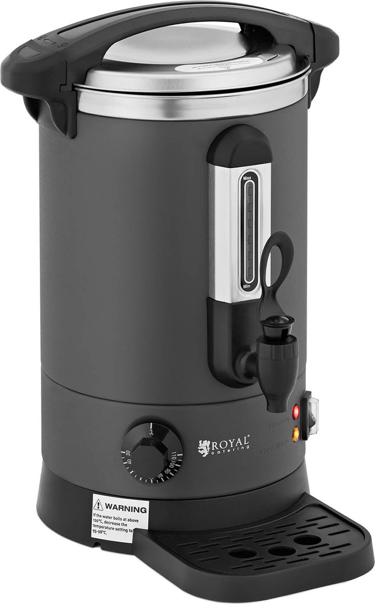 waterkoker - 6.1 L - 1500 W - Lekbak - Grijs - Royal Catering