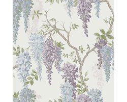 Laura Ashley Wisteria Garden Behang - Bloemen - 10mx52cm - Paars
