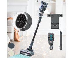 Klarstein handstofzuiger, krachtige snoerloze stofzuiger, 4-traps filtersysteem met E12 EPA-filter, steelstofzuiger met 180° draaibare zuigmond, draadloze stofzuiger voor dierenharen, lichte stofzuiger