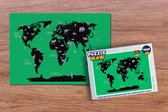 Puzzel Wereldkaart Kinderen - Dieren - Roze - Legpuzzel - Puzzel 1000 stukjes volwassenen
