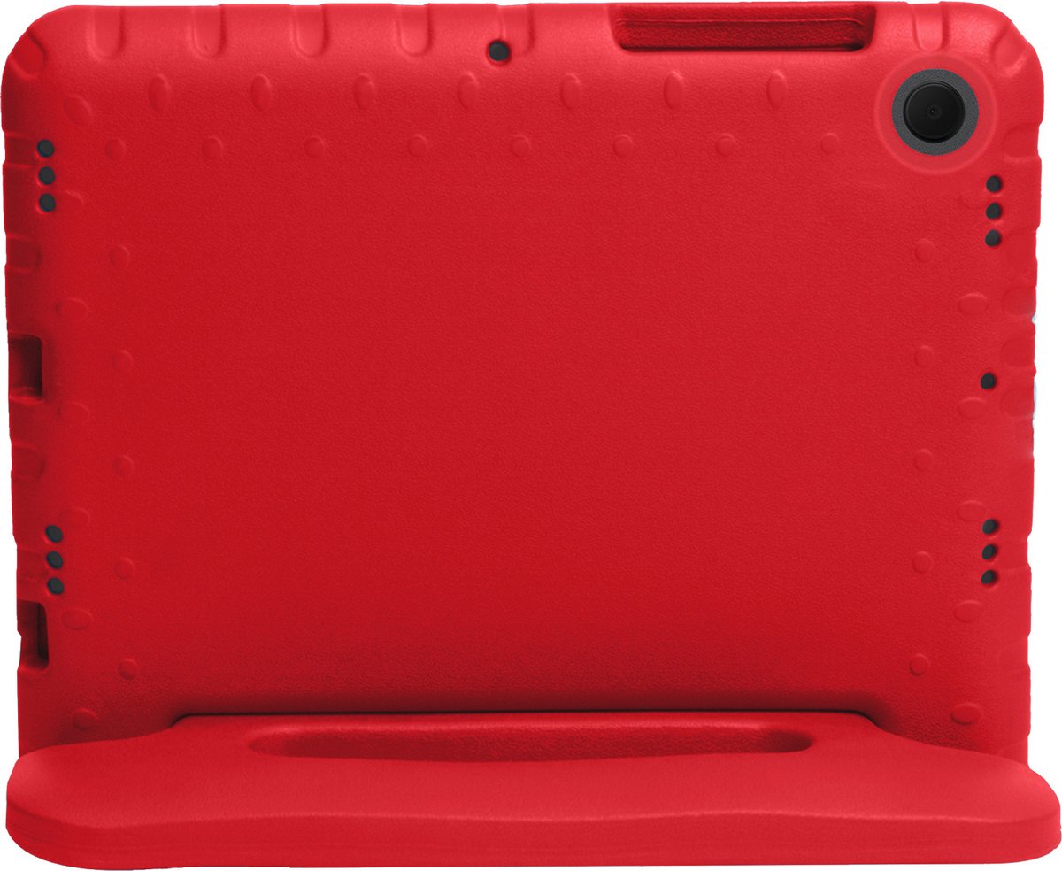 Hoes Geschikt voor Lenovo Tab M10 Plus 3rd Gen Hoes Bumper Kindvriendelijk Kids Case Met 2x Screenprotector - Hoesje Geschikt voor Lenovo Tab M10 Plus (3e Gen) Hoesje Shockproof Cover Hoes - Rood