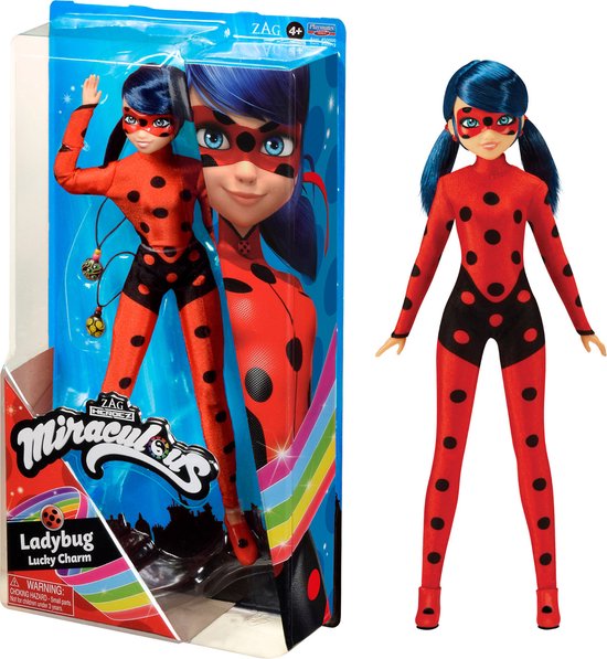 Bandai Miraculous Lieveheersbeestje en Kat Noir Speelgoed | Rena Rouge Modepop | Gearticuleerde 26 cm Pop Met Accessoires en Kwami | Alya Superheld Beeldje
