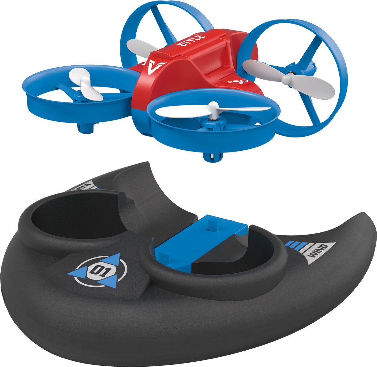 JJRC - 3 in 1 Drone - RC Auto Hovercraft - Mini Drones - RC Boot - Quadcopter - Amfibisch - Afneembare Drone - Kerstcadeau - Speelgoed