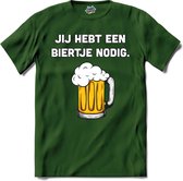 Biertje nodig? - Bier kleding cadeau - bierpakket kado idee - grappige bierglazen drank feest teksten en zinnen - T-Shirt - Heren - Bottle Groen - Maat L