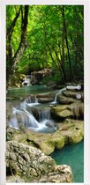 Deursticker Groene natuur in het Nationaal park Erawan in Thailand - 80x205 cm - Deurposter