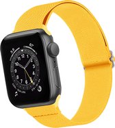 Nylon Bandje Geschikt voor Apple Watch 1-8 / SE (42/44/45) Bandje Stof - Horloge Band Verstelbare Gesp Polsband Geschikt voor Apple Watch 1-8 / SE (42/44/45) - Geel