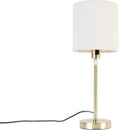 QAZQA parte boucle - Design Tafellamp met kap - 1 lichts - H 69 cm - Goud/messing - Woonkamer | Slaapkamer | Keuken