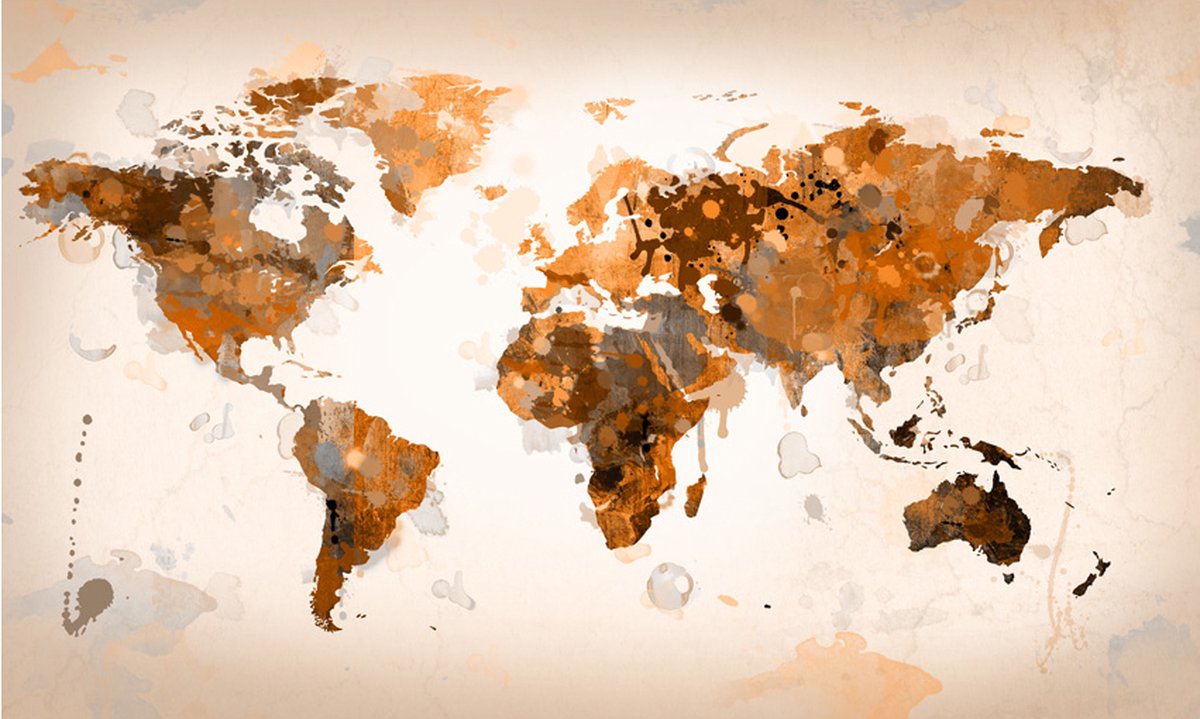 Fotobehang - World in bruine tinten.