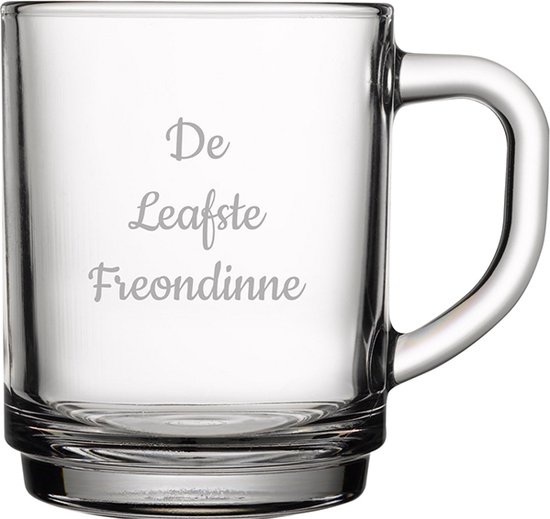 Gegraveerde theeglas 25,5cl De Leafste Freondinne