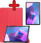 Hoes Geschikt voor Lenovo Tab P11 Pro Hoes Book Case Hoesje Trifold Cover Met Uitsparing Geschikt voor Lenovo Pen Met Screenprotector - Hoesje Geschikt voor Lenovo Tab P11 Pro Hoesje Bookcase - Rood