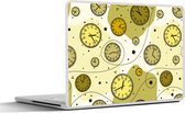 Laptop sticker - 13.3 inch - Retro - Klok - Patronen - Stippen - 31x22,5cm - Laptopstickers - Laptop skin - Cover