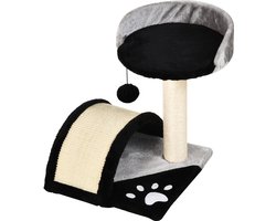 PawHut Krabboom met speelballen kattenkrabboom krabpaal sisaltouw D30-033-1
