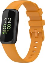 Siliconen Smartwatch bandje - Geschikt voor Fitbit Inspire 3 siliconen bandje - oranje - Strap-it Horlogeband / Polsband / Armband - Maat: Maat L