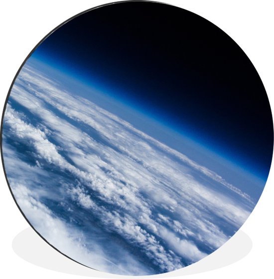 WallCircle - Wandcirkel - Muurcirkel - Aarde - Ruimte - Wolken - Aluminium - Dibond - ⌀ 90 cm - Binnen en Buiten