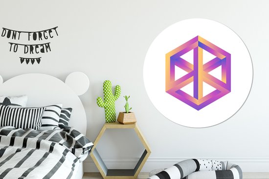 Illusion d'optique géométrie murale cercle aluminium ⌀ 120 cm - impression photo sur cercle mural / cercle vivant / cercle de jardin (décoration murale)