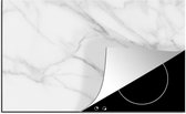 KitchenYeah® Inductie beschermer 81.2x52 cm - Marmer print - Structuur - Wit - Grijs - Steen - Marmerlook - Kookplaataccessoires - Afdekplaat voor kookplaat - Inductiebeschermer - Inductiemat - Inductieplaat mat