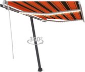 vidaXL Auvent extensible manuellement avec LED 350 x 250 cm Orange et marron