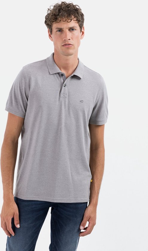 camel active Poloshirt met korte mouwen gemaakt van duurzaam katoen mix - Maat menswear-L - Grijs
