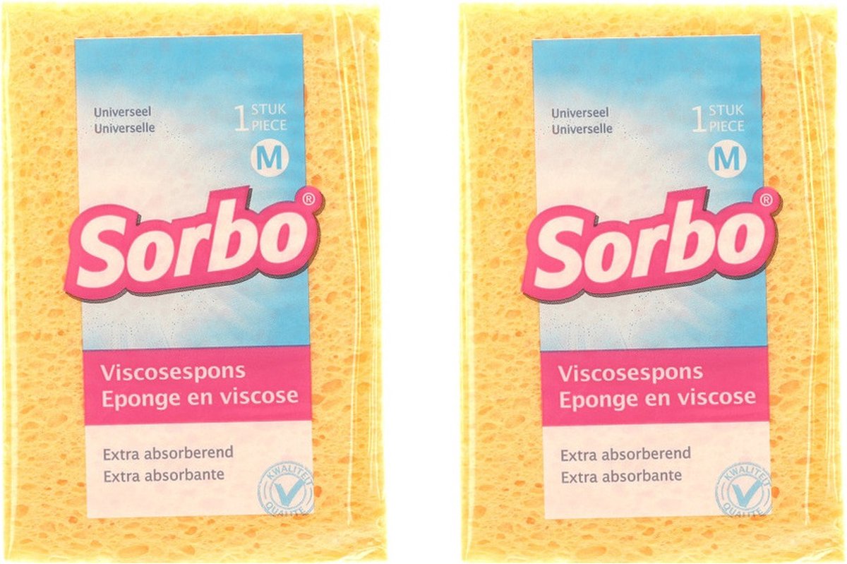 Goedkoopste Sorbo Schoonmaak spons - 6x - 14 cm - Viscose - sponzen - schoonmaakspons - schoonmaaksponzen