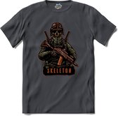 Tactical skelet | Airsoft - Paintball | leger sport kleding - T-Shirt - Unisex - Mouse Grey - Maat S