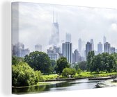 Canvas Schilderij Chicago - Park - Bomen - 90x60 cm - Wanddecoratie