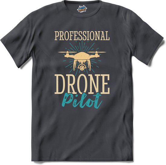 Professional drone pilot | Drone met camera | Mini drones - T-Shirt - Unisex - Mouse Grey - Maat 3XL