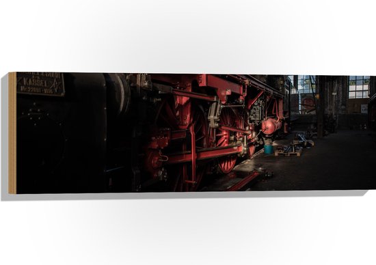 WallClassics - Bois - Unité de train en usine - 90x30 cm - 12 mm d'épaisseur - Photo sur bois (avec système de suspension)