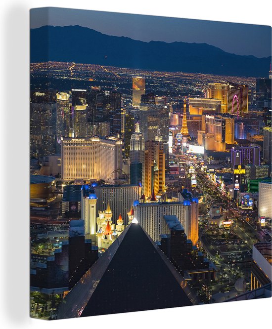 Canvas Schilderij Luchtfoto over Las Vegas - Verenigde Staten - 20x20 cm - Wanddecoratie
