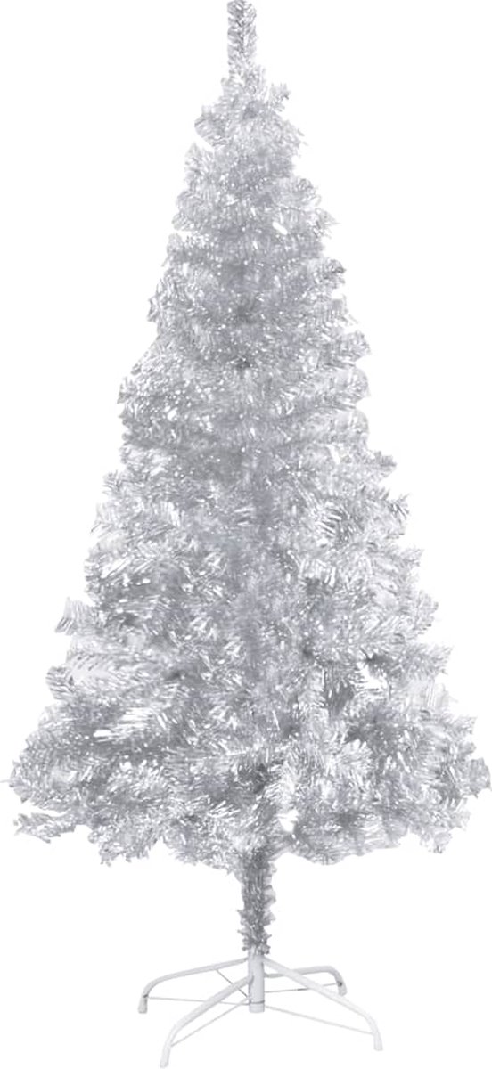 Prolenta Premium - Kunstkerstboom met standaard 150 cm PET zilverkleurig