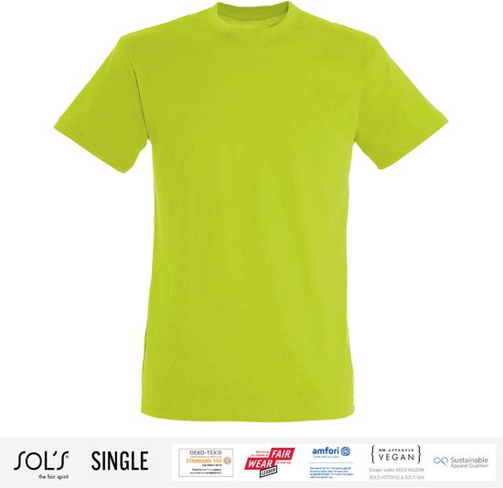Sol's Heren T-Shirt 100% biologisch katoen Ronde hals Appelgroen Maat 3XL