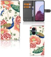 Telefoonhoesje met Pasjes geschikt voor OPPO Reno 8 Lite | OnePlus Nord N20 Pink Peacock