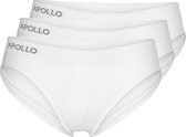 Apollo - Dames slip - Wit - Maat XL - 3-Pack - Dames ondergoed - Sloggie ondergoed - Dames boxershort