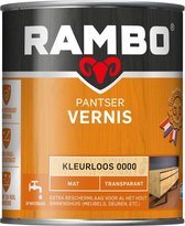 Rambo Pantser Vernis Acryl - Transparant Mat - Kras- & Stootvrij - Sterke Hechting - 0.75L
