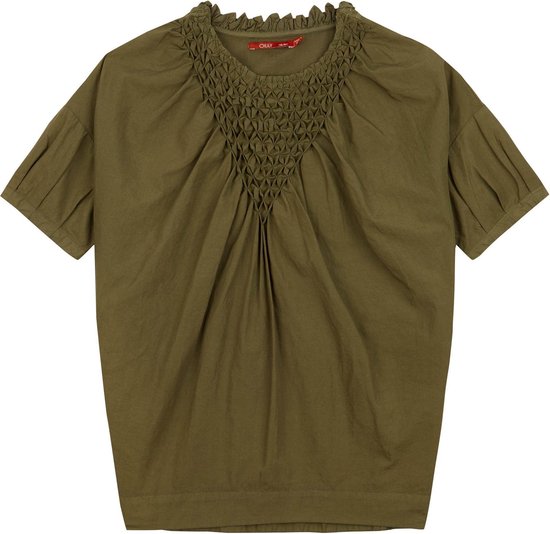 Daalder short sleeve dress 79 khaki smock Green: 140/10yr